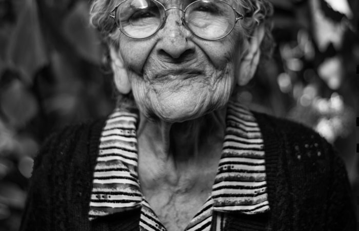 old woman smiling