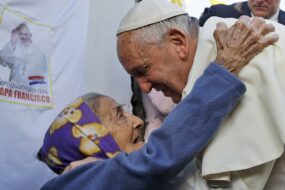 Pope Francis and an Elderly Woman